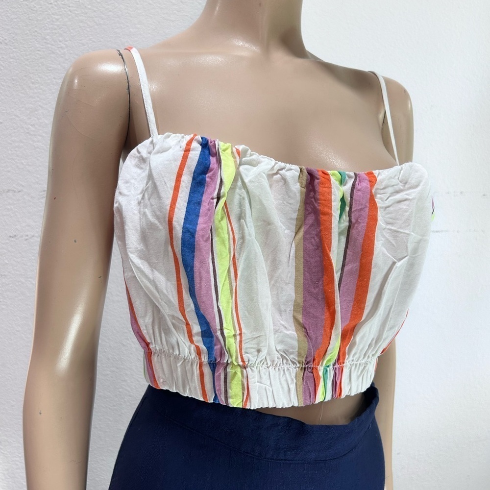 Lemlem crop top multi color stripes plus size: XXL